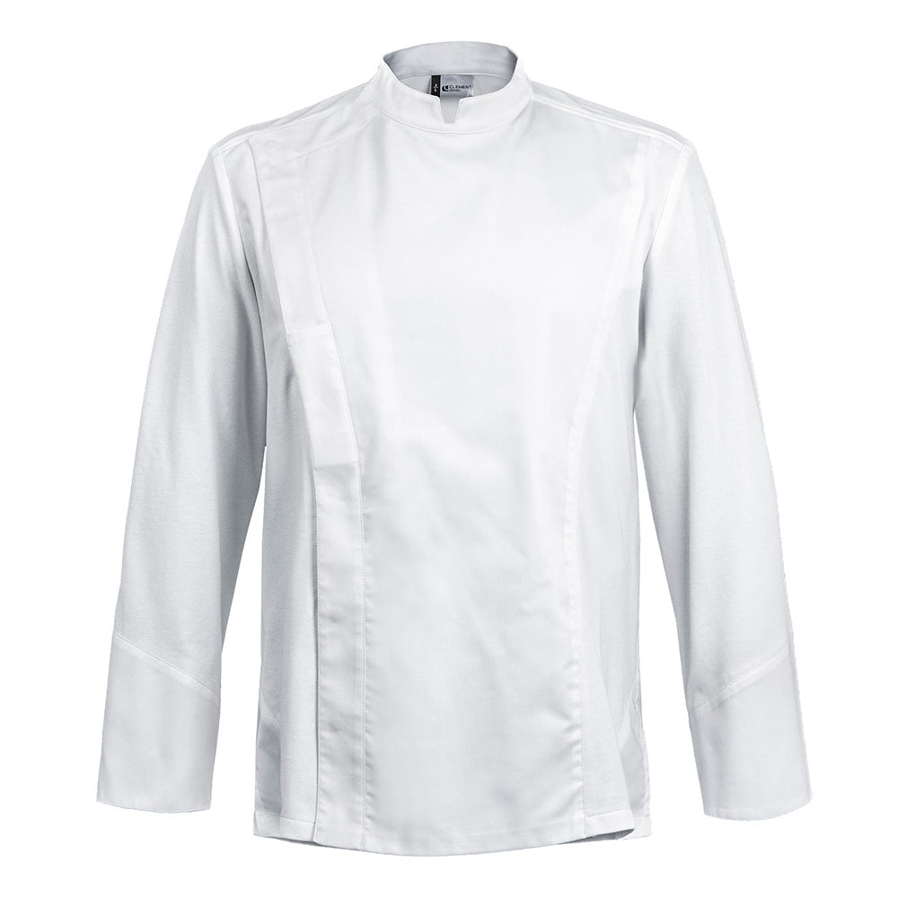 C-ONE long sleeve executive white chef jacket with hidden snap buttons