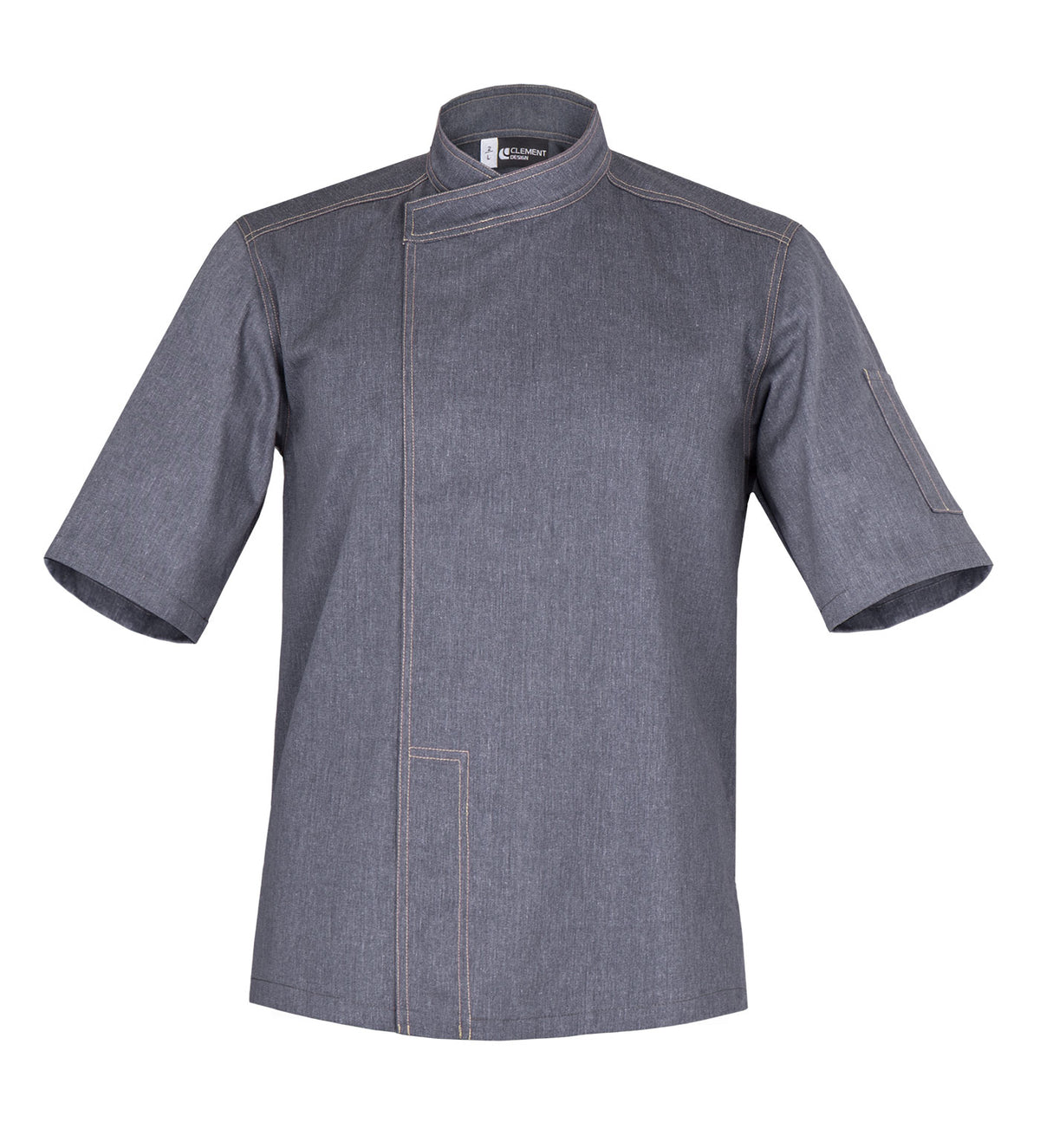 Murano- Men's Short Sleeve Chef Jacket -Denim