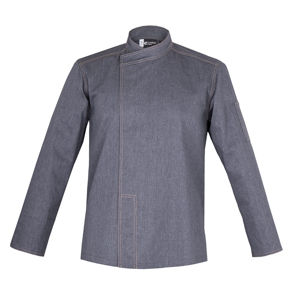 Murano- Men's Long Sleeve Chef Jacket -Denim