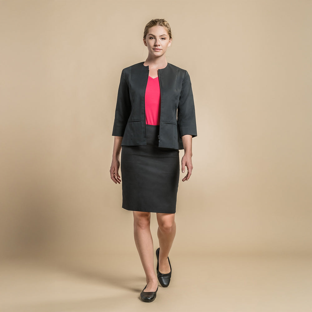 Pure- Womans fitted, lined jacket, sleeves Black / Long / L - 34/37 - T2 Pure- Womans fitted, lined jacket, sleeves Black / Long / L - 34/37 - T2