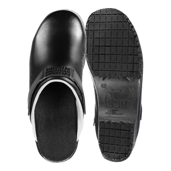 Black Solid Kitchen Chef Clog Shoe, Polyurethane