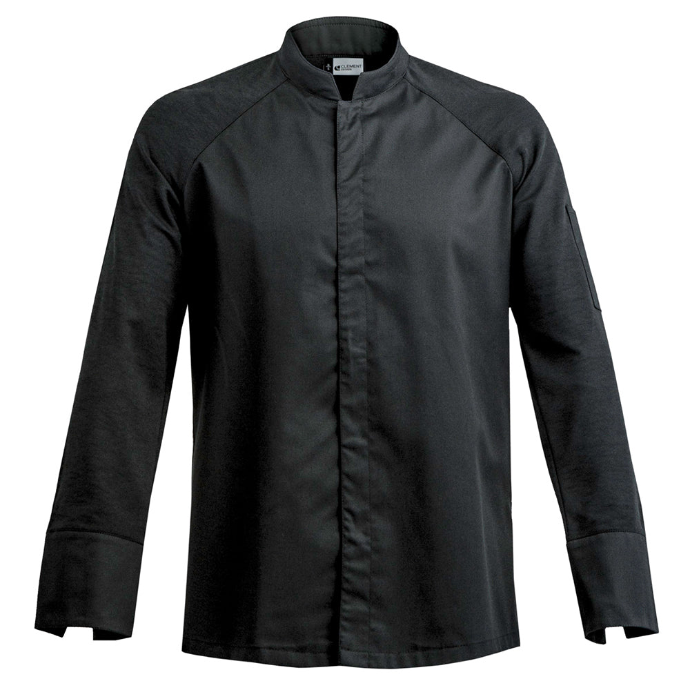 FORZA men's high quality hybrid chef jacket with dry-up materials, black long sleeve