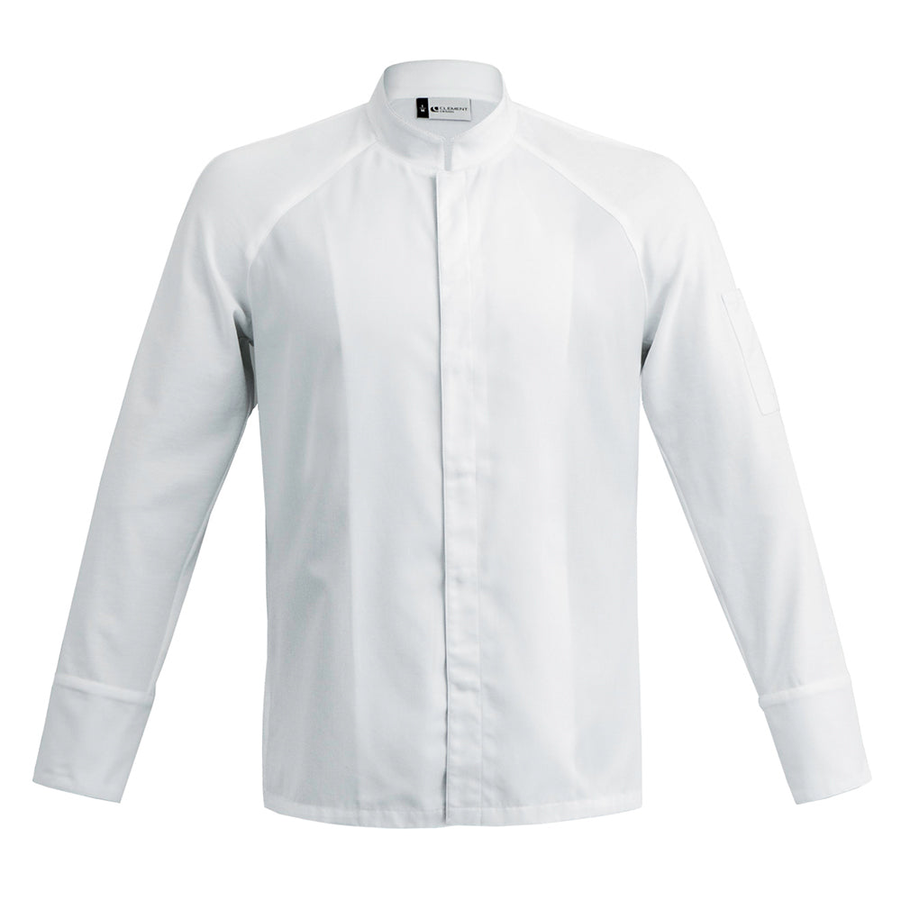 FORZA men's high quality hybrid chef jacket with dry-up materials, white long sleeve