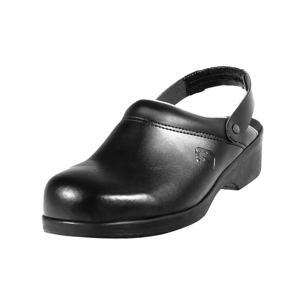 Black Solid Kitchen Chef Clog Shoe, Polyurethane