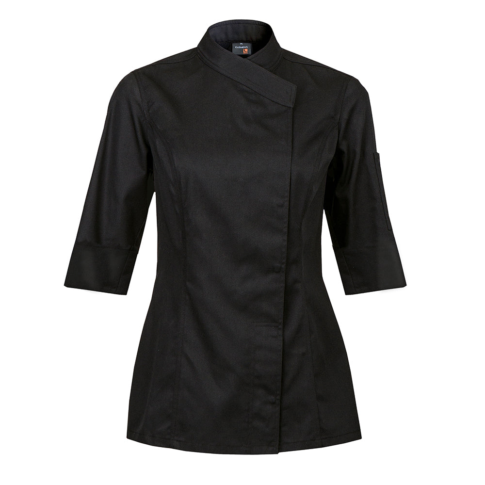 INTUITION women's black short sleeve chef coat