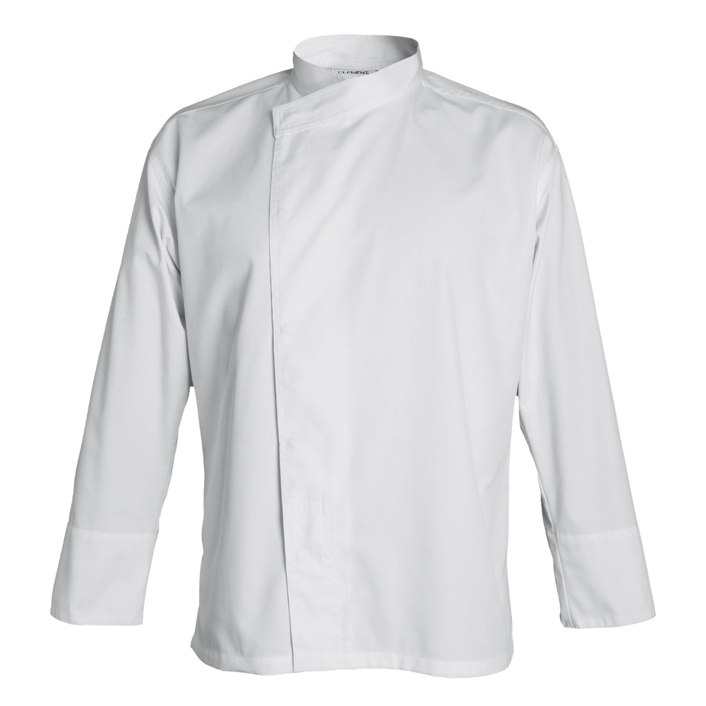 MADISON double breasted kimono collar chef jacket, long sleeve white