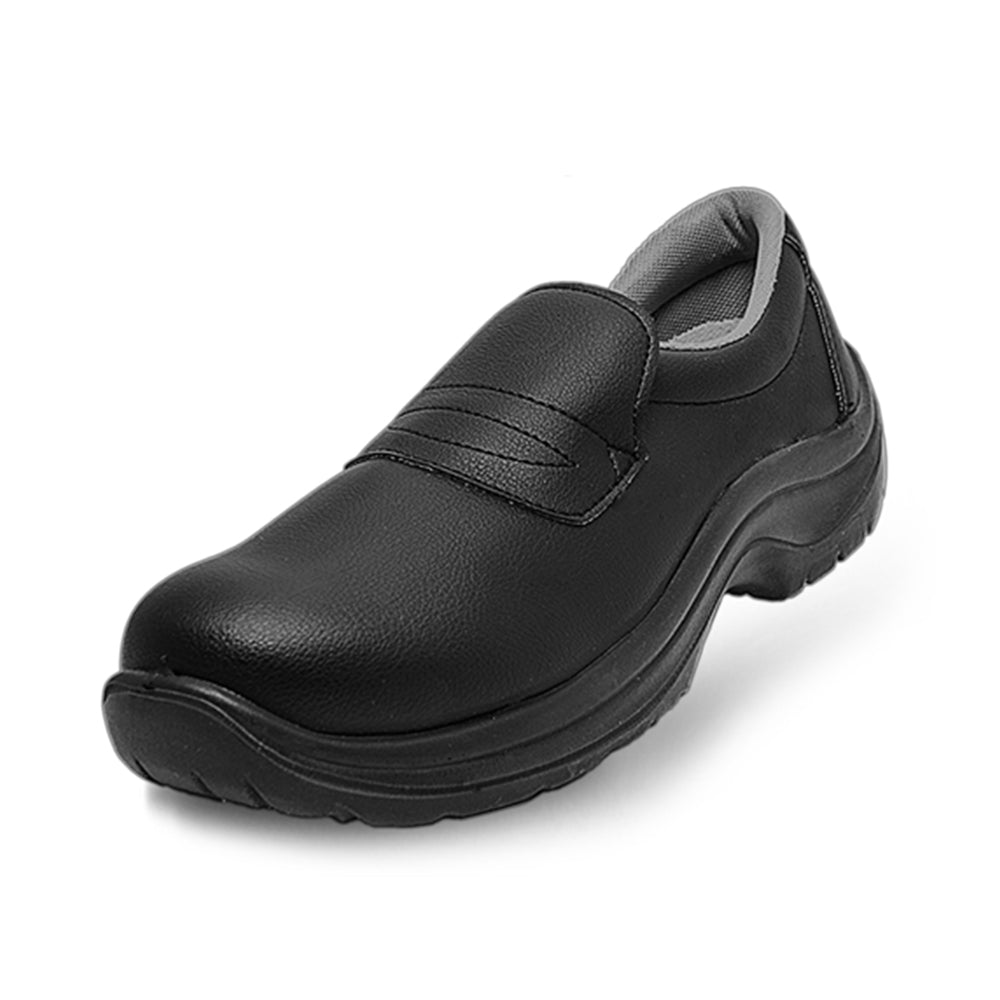 PREMIUM black French chef safety shoe with steel toe 